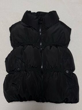 FB SISTER Puffer Vest Jacket Cropped High Collar Black